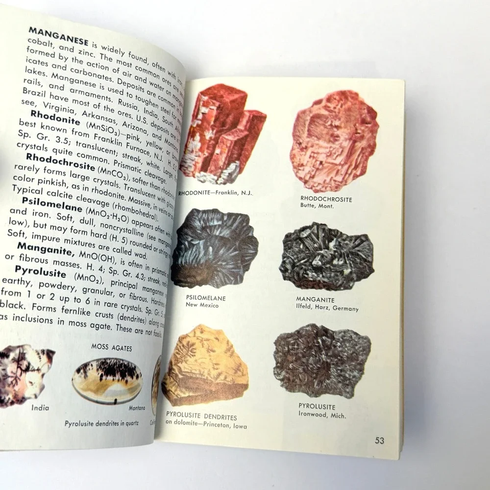 Rocks and Minerals Golden 1957 Vintage Paperback Nature Gemstones Field Guide